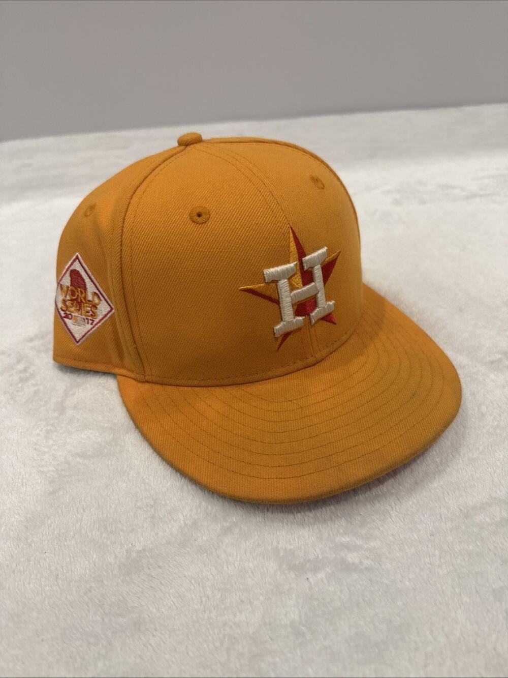 New Era Houston Astros 2017 World Series Patch 59Fifty Fitted Hat Size 7 1/2